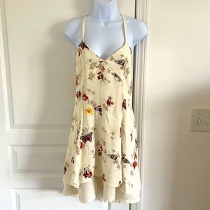 Tailored Silk butterfly V neck dress
